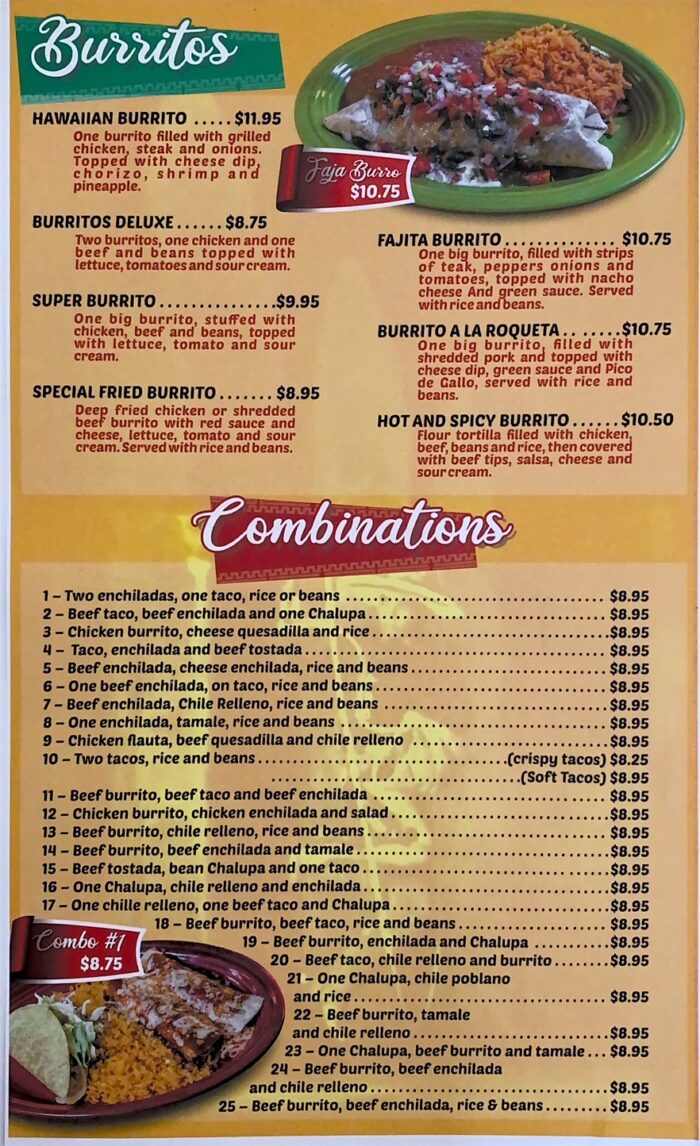 Mi Casa Mexican Restaurant Menu