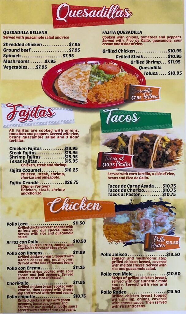 Mi Casa Mexican Restaurant | Menu